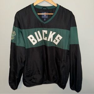Milwaukee Bucks NBA Vintage Retro Inspired Pullover Windbreaker Sweatshirt